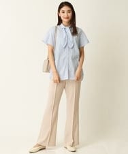 K2LHP28044 a.v.v(アー・ヴェ・ヴェ) 【サラサラタッチ】美脚ストレッチパンツ ブラック