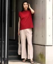 K2LHP28044 a.v.v(アー・ヴェ・ヴェ) 【サラサラタッチ】美脚ストレッチパンツ ブラック