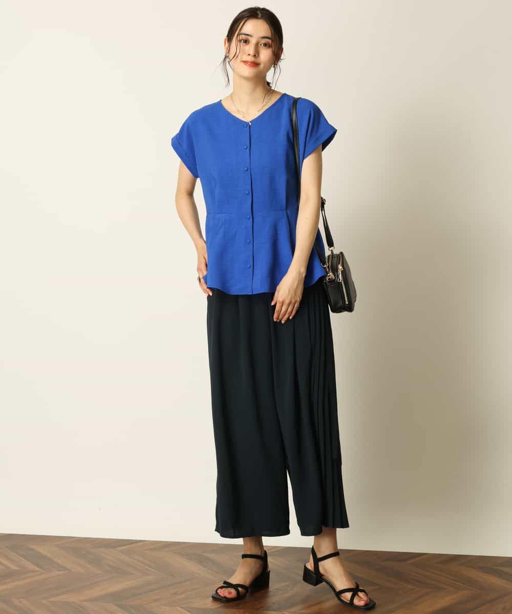 K2LHP34059 a.v.v(アー・ヴェ・ヴェ) サイドプリーツワイドパンツ ベージュ