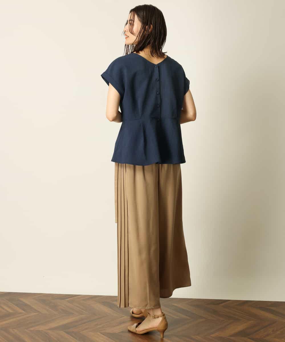 K2LHP34059 a.v.v(アー・ヴェ・ヴェ) サイドプリーツワイドパンツ ベージュ