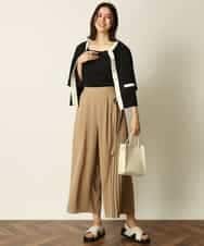 K2LHP34059 a.v.v(アー・ヴェ・ヴェ) サイドプリーツワイドパンツ ベージュ