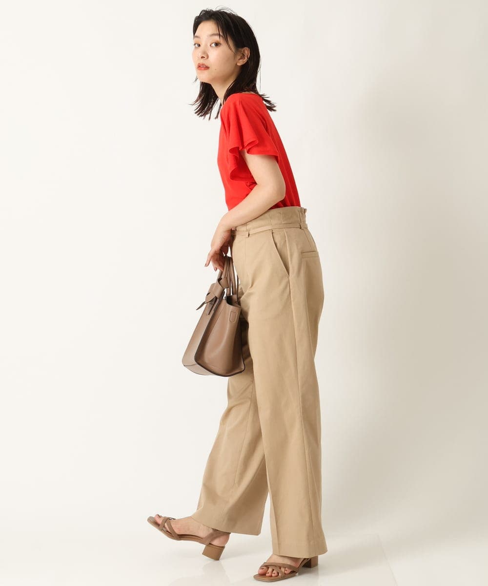 K2LHP35059 a.v.v(アー・ヴェ・ヴェ) ハイウエストワイドストレートパンツ ベージュ