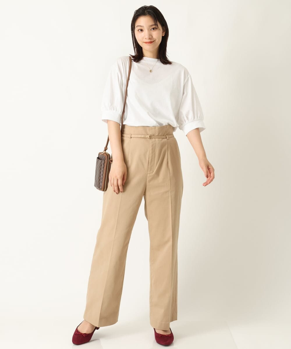 K2LHP35059 a.v.v(アー・ヴェ・ヴェ) ハイウエストワイドストレートパンツ ベージュ