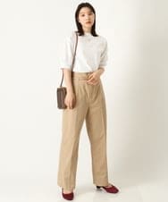 K2LHP35059 a.v.v(アー・ヴェ・ヴェ) ハイウエストワイドストレートパンツ ベージュ