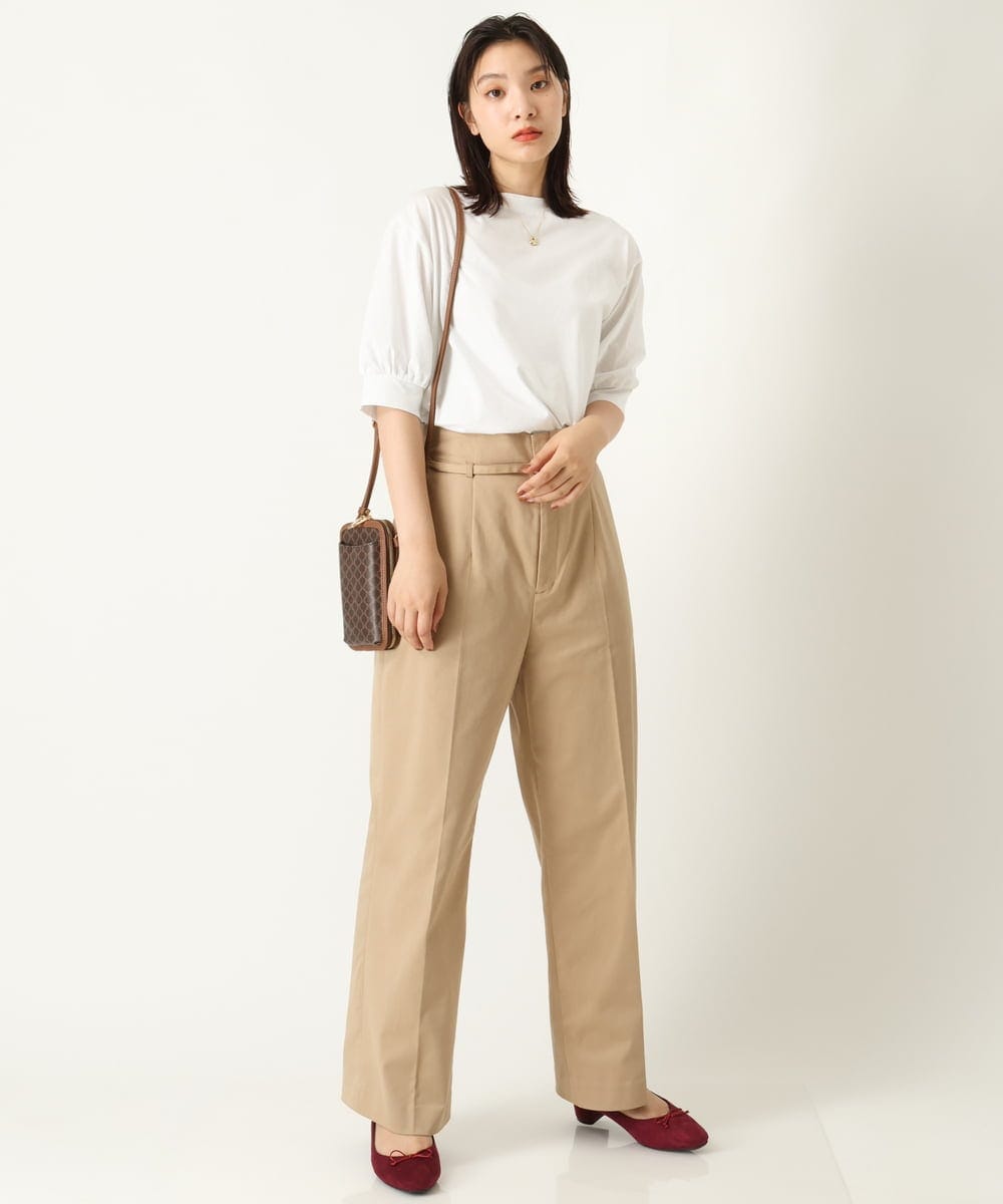 K2LHP35059 a.v.v(アー・ヴェ・ヴェ) ハイウエストワイドストレートパンツ ベージュ