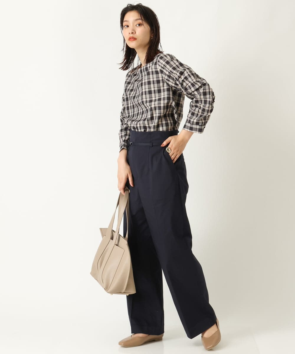 K2LHP35059 a.v.v(アー・ヴェ・ヴェ) ハイウエストワイドストレートパンツ ベージュ