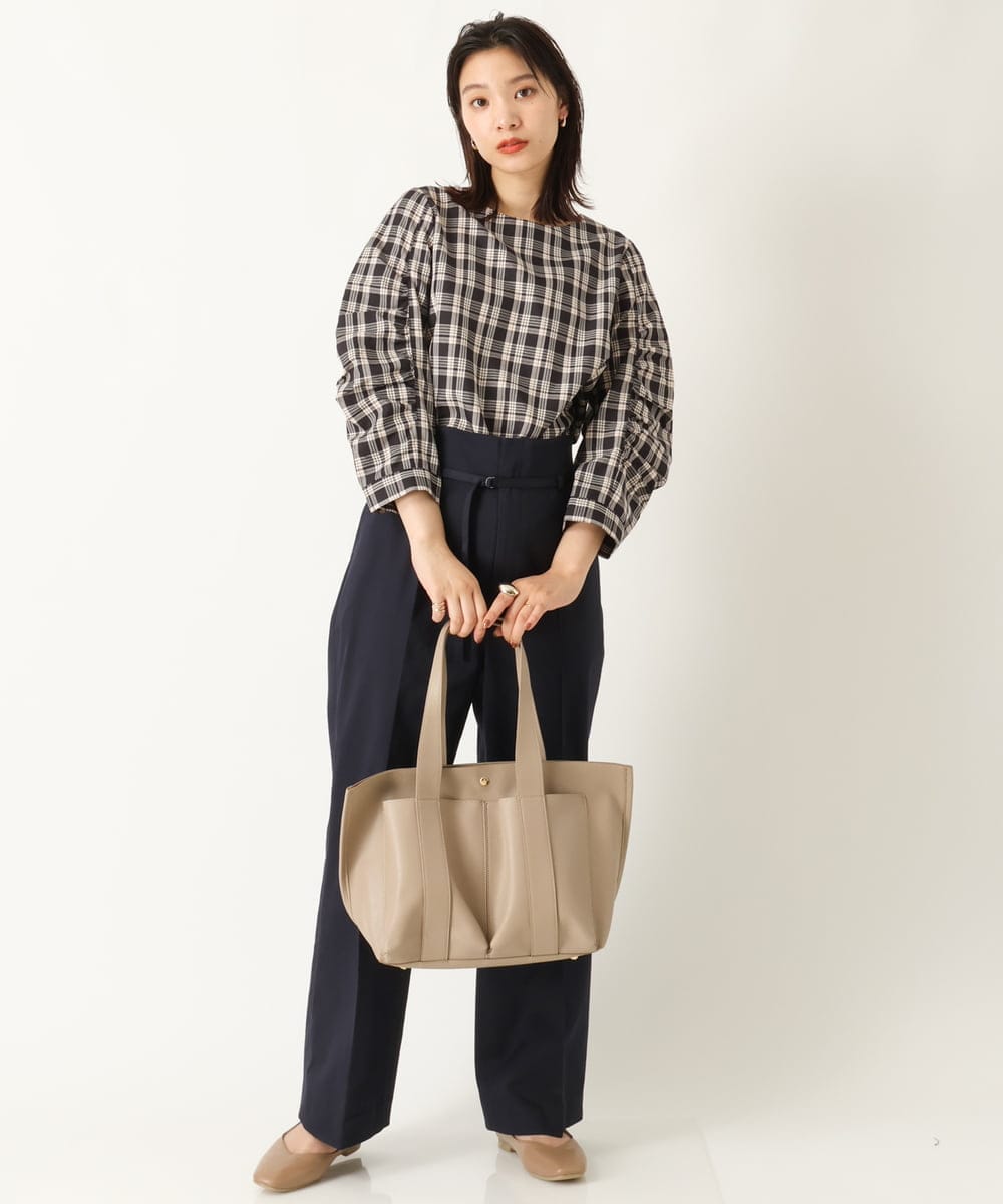 K2LHP35059 a.v.v(アー・ヴェ・ヴェ) ハイウエストワイドストレートパンツ ベージュ