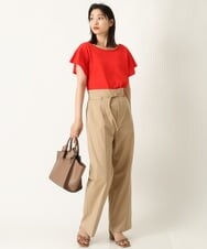 K2LHP35059 a.v.v(アー・ヴェ・ヴェ) ハイウエストワイドストレートパンツ ベージュ