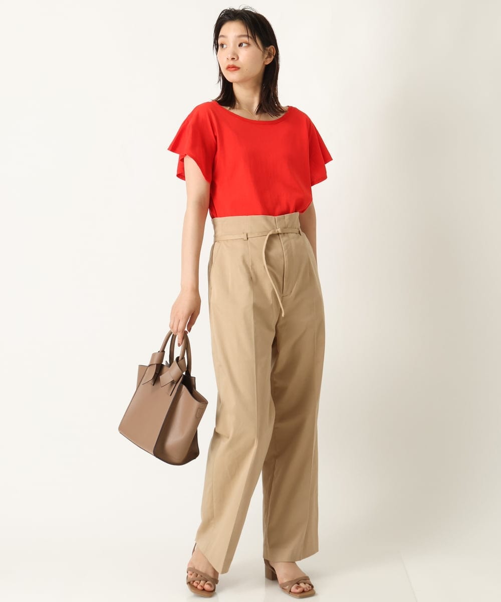 K2LHP35059 a.v.v(アー・ヴェ・ヴェ) ハイウエストワイドストレートパンツ ベージュ