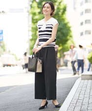K2LHS28054 a.v.v(アー・ヴェ・ヴェ) 【洗える/接触冷感】麻調ドライタッチストレートパンツ ライトグレー