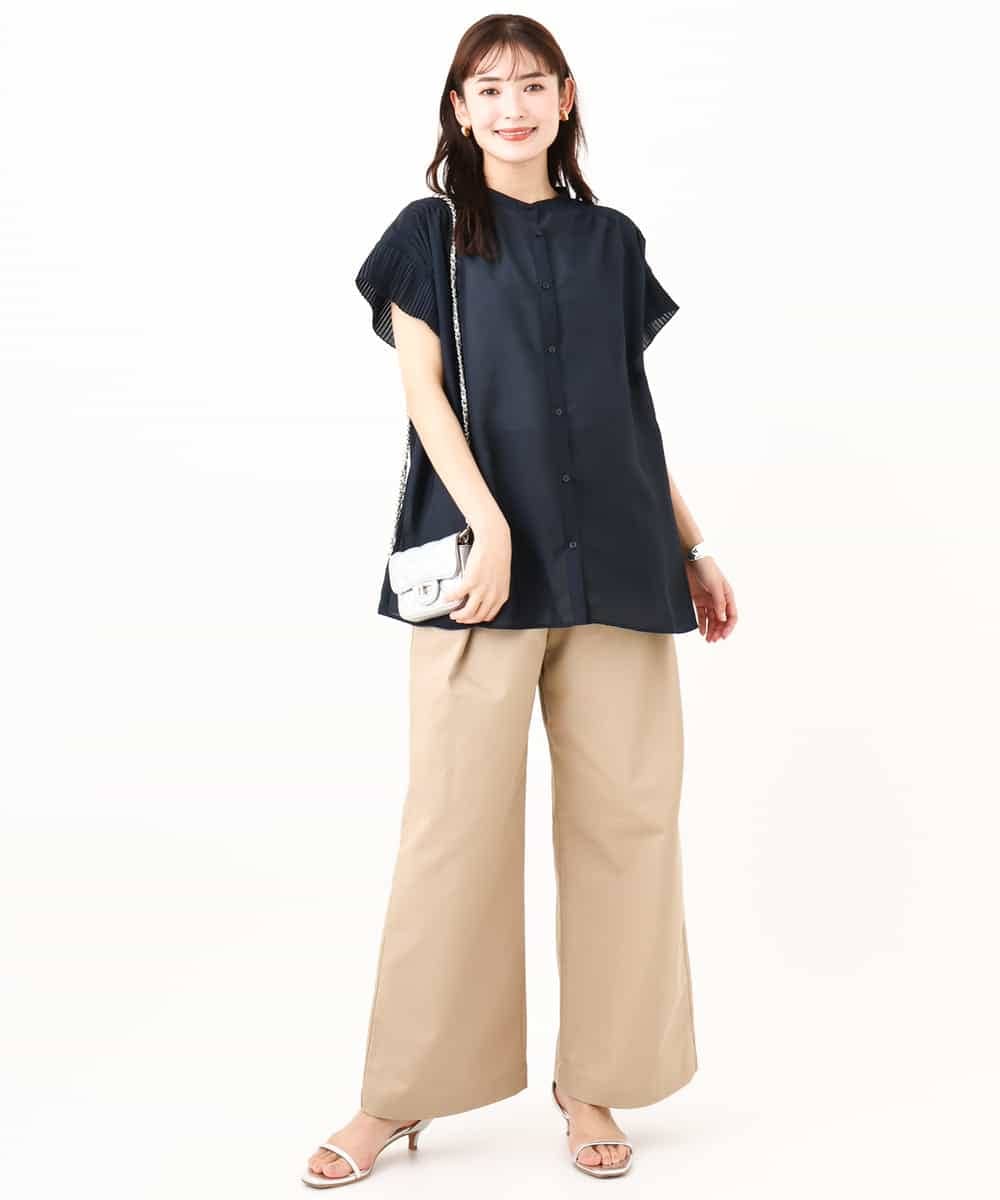 K2LHV11059 a.v.v(アー・ヴェ・ヴェ) 【洗える】チノタックワイドパンツ ベージュ