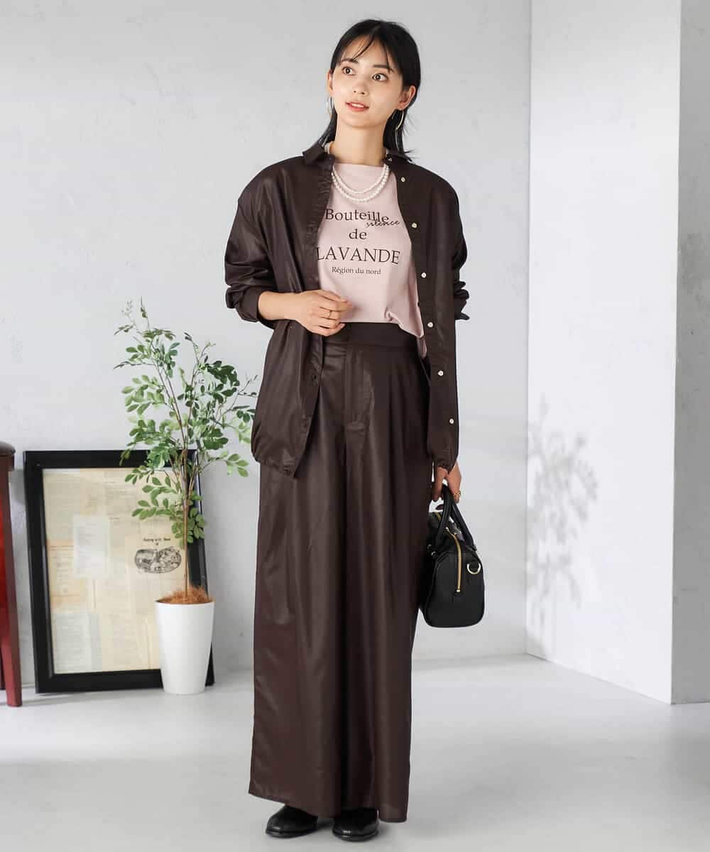 K2LIA33059 a.v.v(アー・ヴェ・ヴェ) シアーワイドパンツ ベージュ
