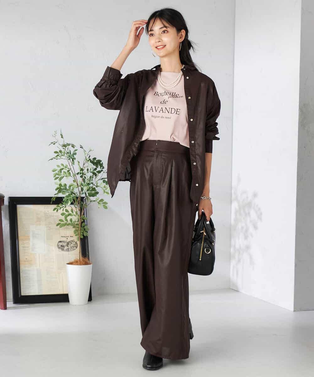 K2LIA33059 a.v.v(アー・ヴェ・ヴェ) シアーワイドパンツ ベージュ