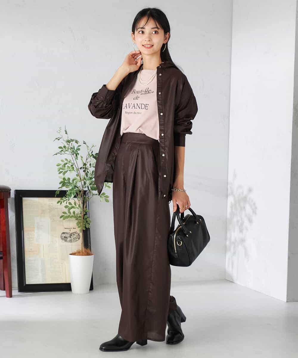 K2LIA33059 a.v.v(アー・ヴェ・ヴェ) シアーワイドパンツ ベージュ