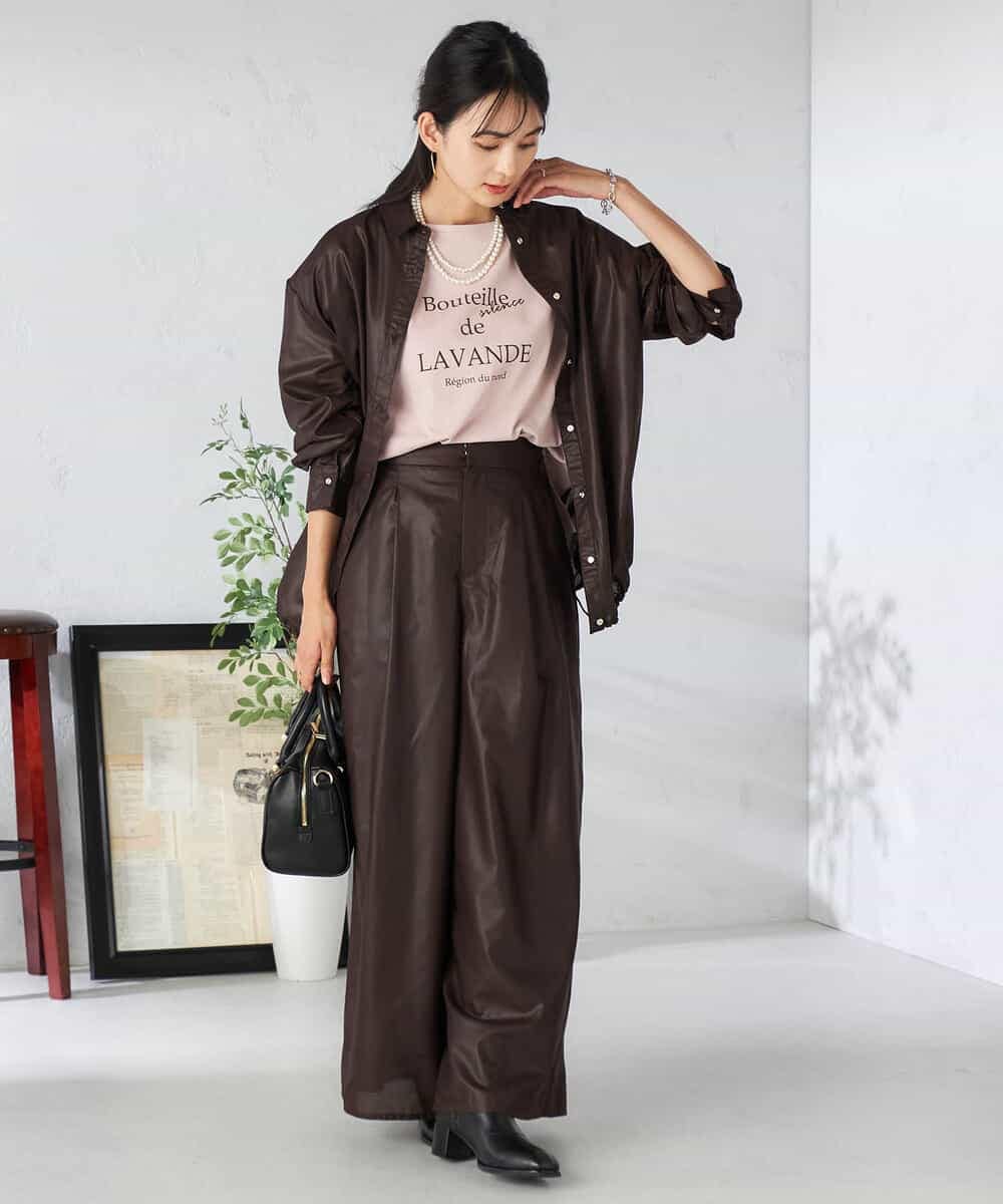 K2LIA33059 a.v.v(アー・ヴェ・ヴェ) シアーワイドパンツ ベージュ