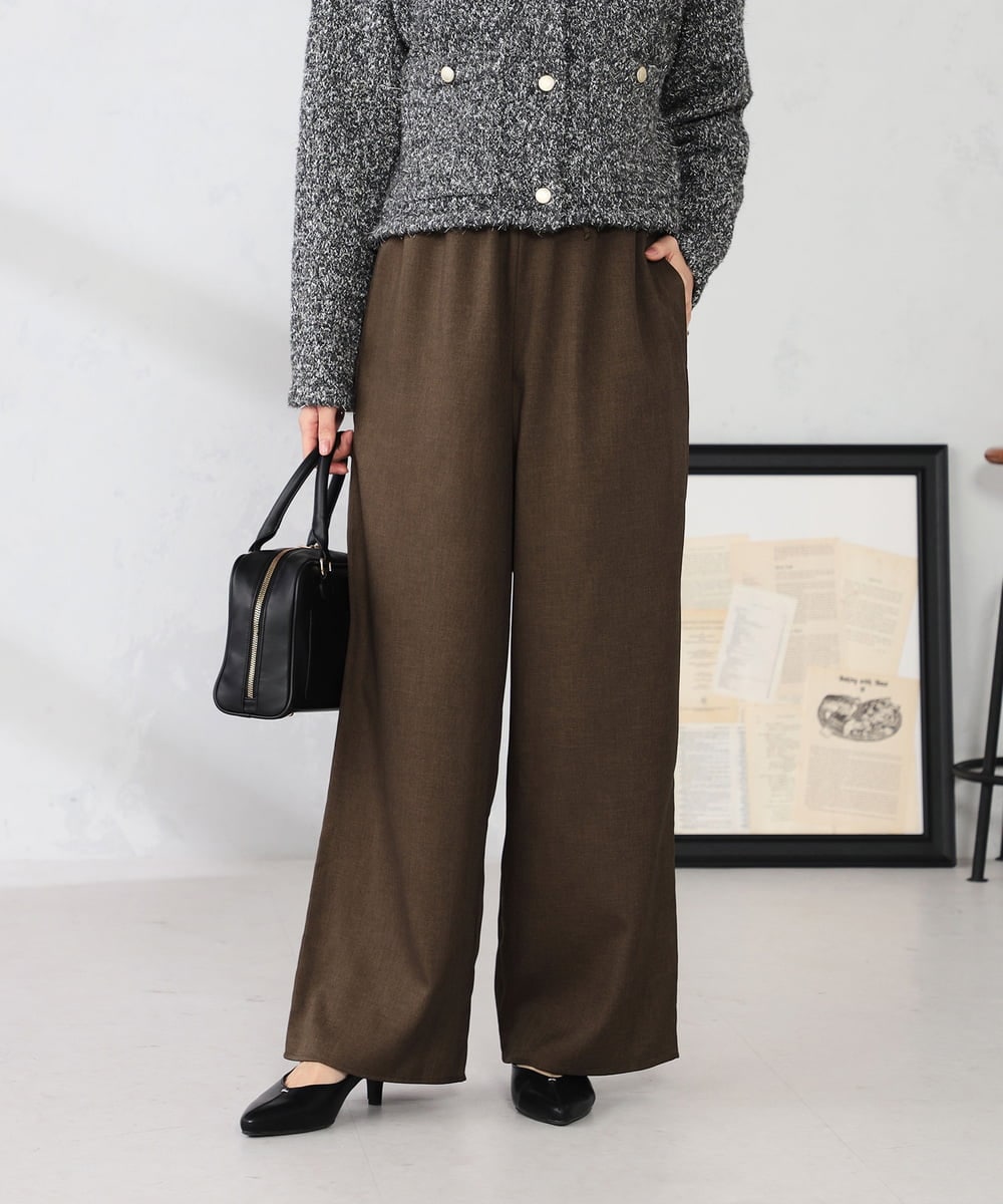 K2LIA70049 a.v.v(アー・ヴェ・ヴェ) 【WEB限定 】イージーワイドパンツ ブラウン