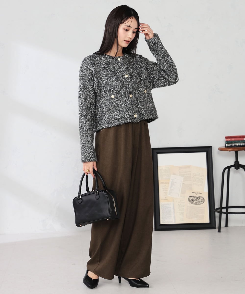 K2LIA70049 a.v.v(アー・ヴェ・ヴェ) 【WEB限定 】イージーワイドパンツ ブラウン