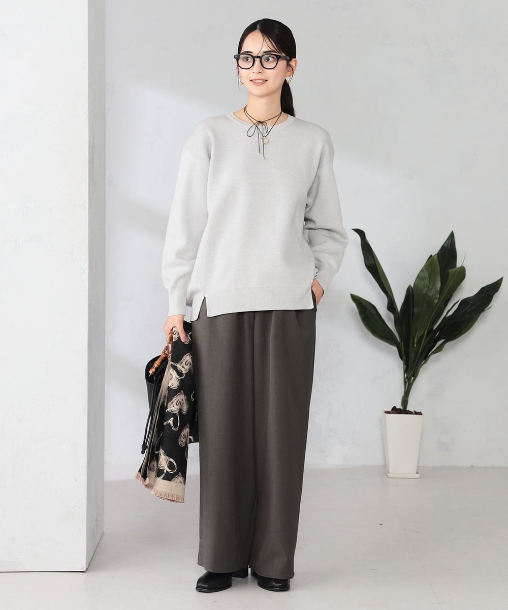 K2LIA70049 a.v.v(アー・ヴェ・ヴェ) 【WEB限定 】イージーワイドパンツ ブラウン