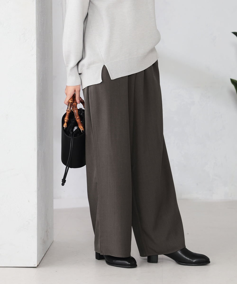 K2LIA70049 a.v.v(アー・ヴェ・ヴェ) 【WEB限定 】イージーワイドパンツ グレー