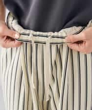 K2LID51059 a.v.v(アー・ヴェ・ヴェ) 麻調イージーワイドパンツ アイボリーストライプ