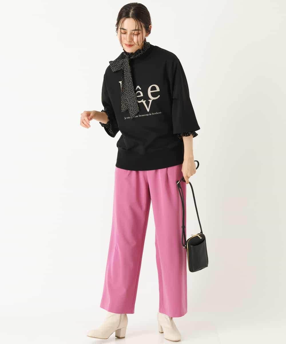 K2LIP38054 a.v.v(アー・ヴェ・ヴェ) ストレートワイドパンツ ブラック