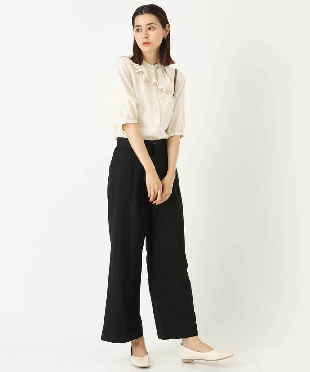 K2LIP38054 a.v.v(アー・ヴェ・ヴェ) ストレートワイドパンツ ブラック