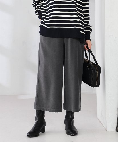 K2LJA08049 a.v.v 【マシンウォッシャブル】スエードライクワイドパンツ