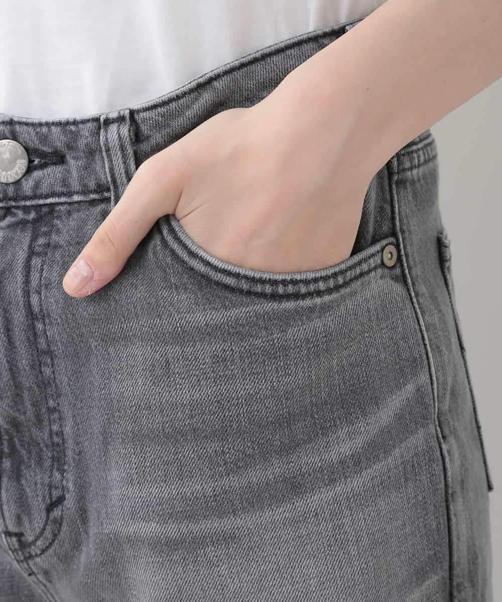 K2LJJ52110 a.v.v(アー・ヴェ・ヴェ) 【SOMETHING/サムシング】 SPOON CROP ストレートクロップドデニム グレー