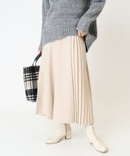 K2LJV25059 a.v.v(アー・ヴェ・ヴェ) 【WEB限定】サイドプリーツワイドパンツ ベージュ