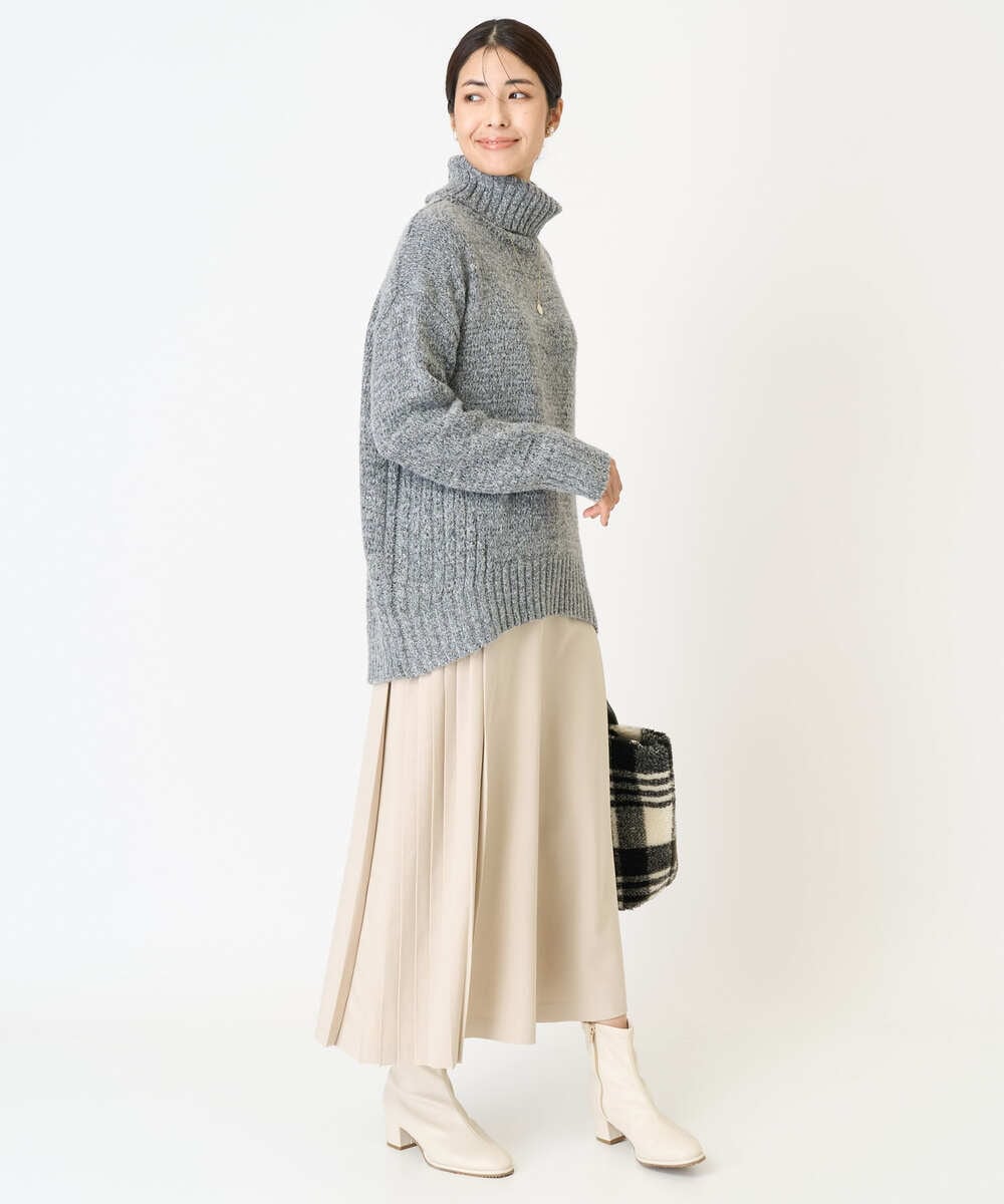 K2LJV25059 a.v.v(アー・ヴェ・ヴェ) 【WEB限定】サイドプリーツワイドパンツ ベージュ