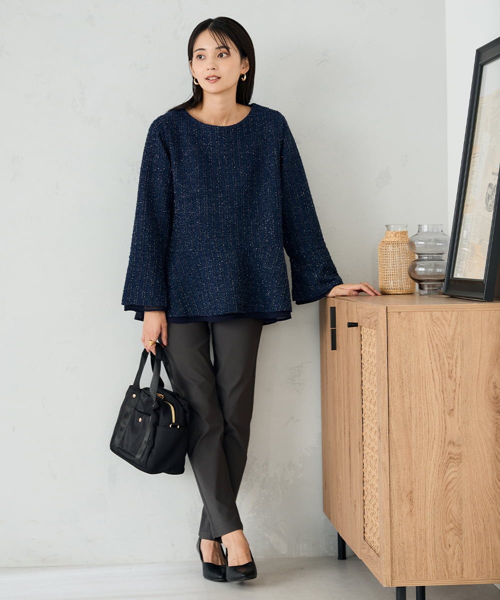 K2LTA01049 a.v.v(アー・ヴェ・ヴェ) ハイパーストレッチスリムパンツ グレージュ