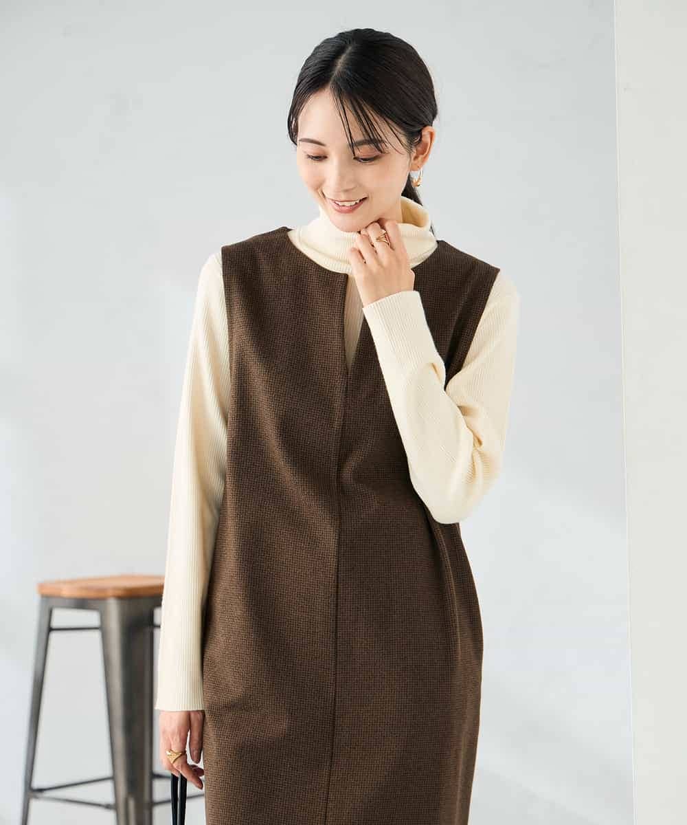 K2PBD02069 a.v.v(アー・ヴェ・ヴェ) 千鳥ジャガードジャンスカ ブラウン