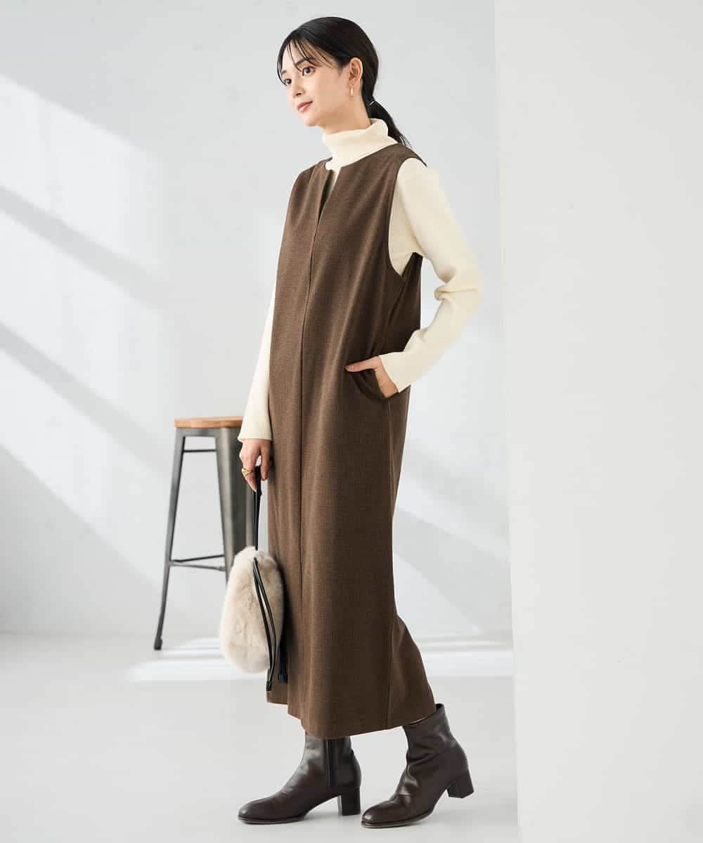 K2PBD02069 a.v.v(アー・ヴェ・ヴェ) 千鳥ジャガードジャンスカ ブラウン