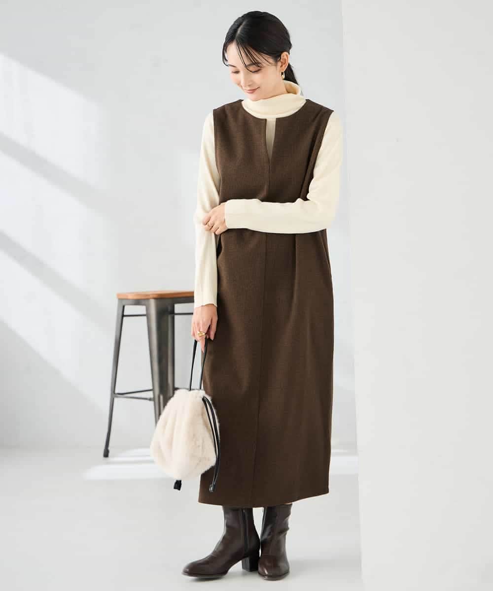 K2PBD02069 a.v.v(アー・ヴェ・ヴェ) 千鳥ジャガードジャンスカ ブラウン