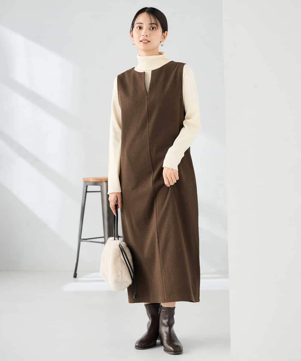 K2PBD02069 a.v.v(アー・ヴェ・ヴェ) 千鳥ジャガードジャンスカ ブラウン