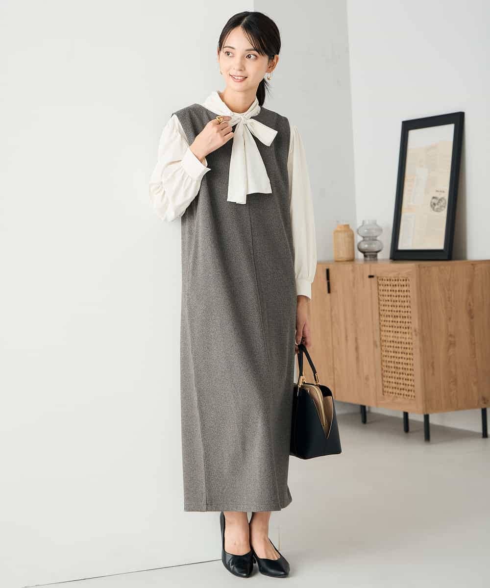 K2PBD02069 a.v.v(アー・ヴェ・ヴェ) 千鳥ジャガードジャンスカ ブラウン