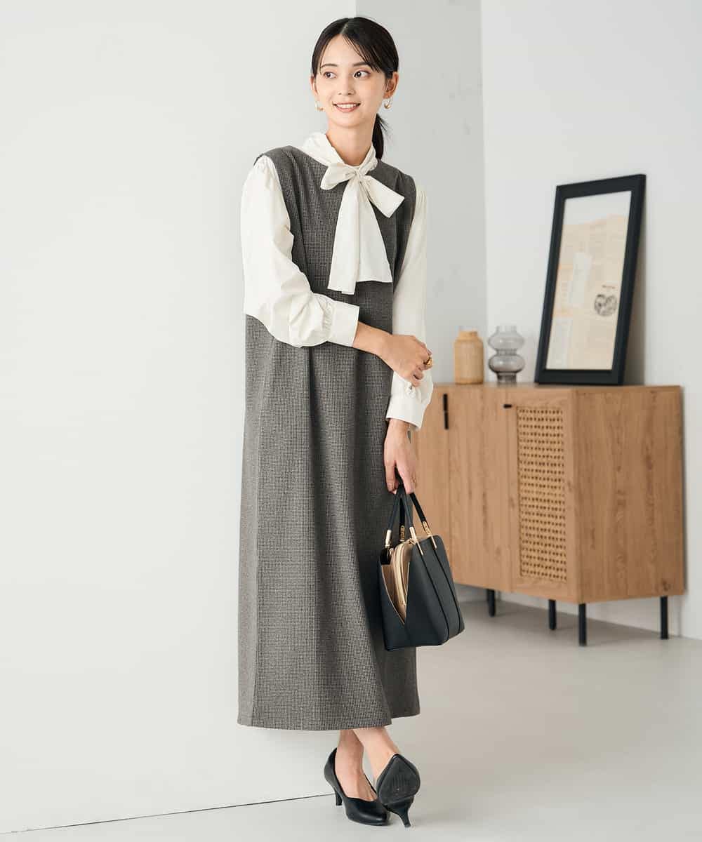 K2PBD02069 a.v.v(アー・ヴェ・ヴェ) 千鳥ジャガードジャンスカ ブラウン