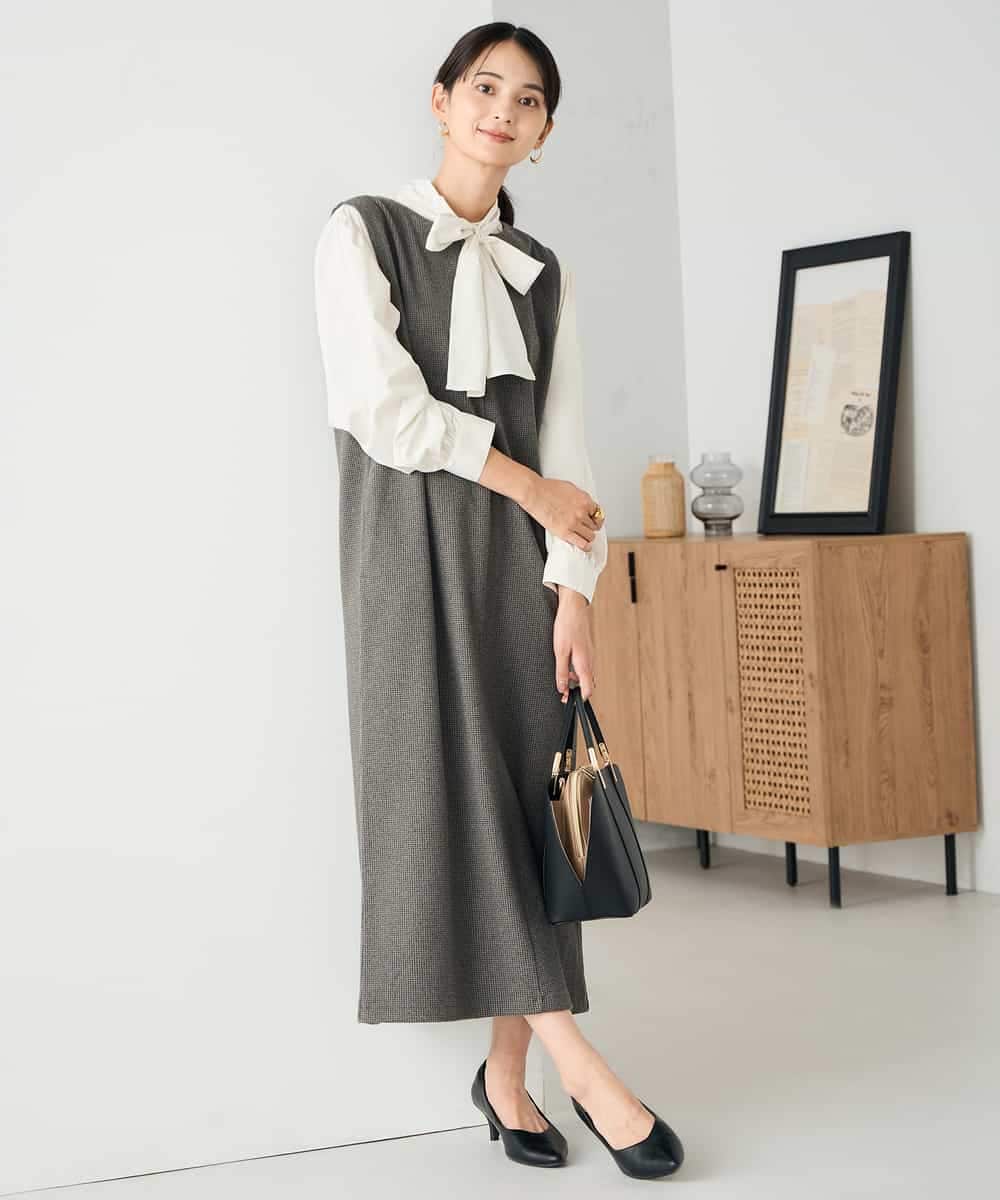 K2PBD02069 a.v.v(アー・ヴェ・ヴェ) 千鳥ジャガードジャンスカ ブラウン