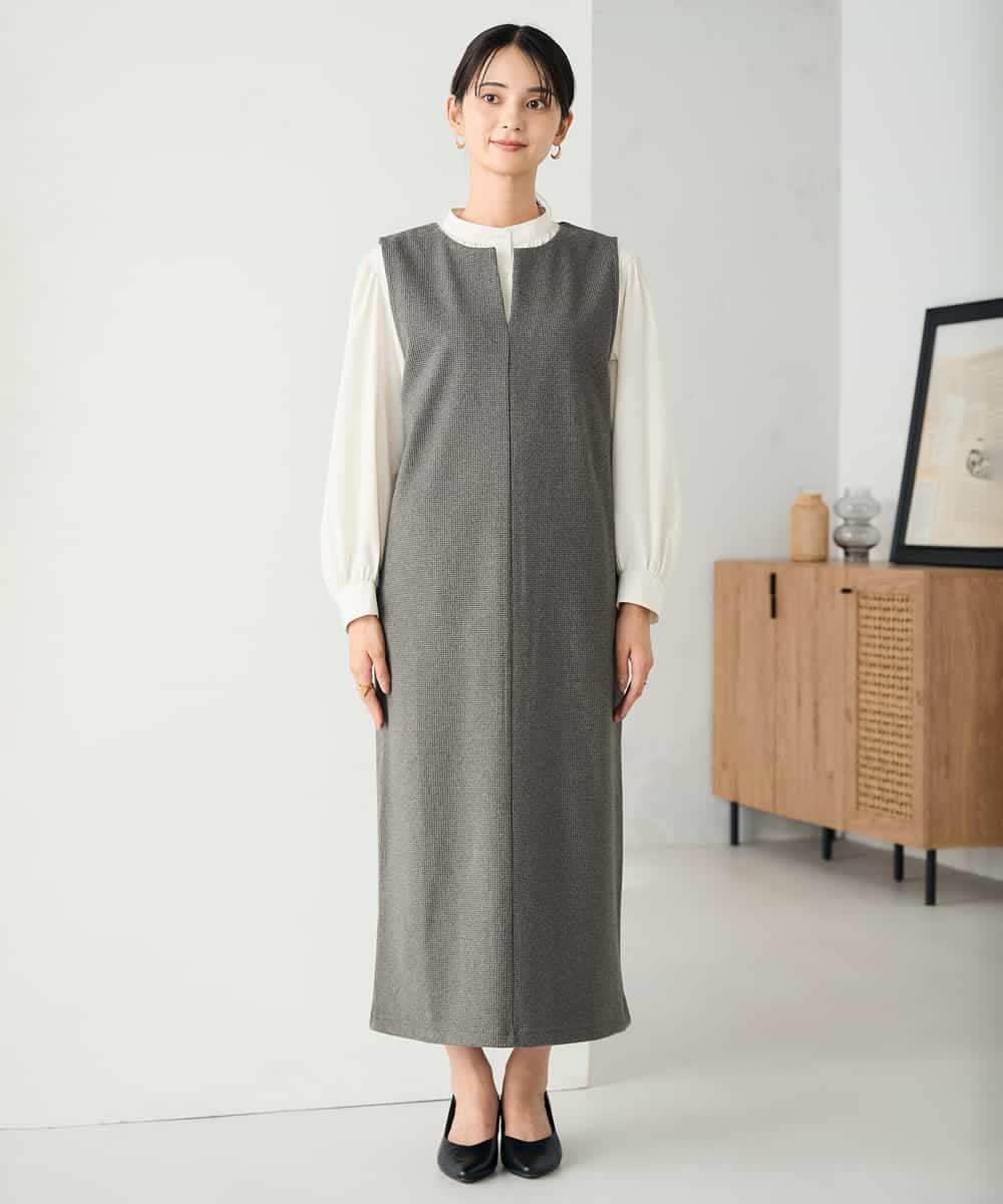 K2PBD02069 a.v.v(アー・ヴェ・ヴェ) 千鳥ジャガードジャンスカ ブラウン