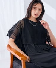 K2PHD03069 a.v.v(アー・ヴェ・ヴェ) メッシュレイヤードワンピース ブラック