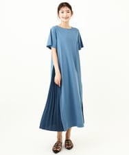 K2PHV04054 a.v.v(アー・ヴェ・ヴェ) 【接触冷感/UVカット】サマ見えサイドプリーツカットソーワンピース ブラック