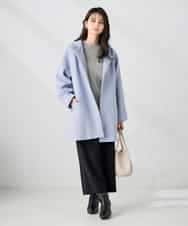 K2UAD02179 a.v.v(アー・ヴェ・ヴェ) 【２WAY】Aラインフーデッドミドルコート ライトブルー