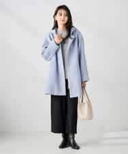 K2UAD02179 a.v.v(アー・ヴェ・ヴェ) 【２WAY】Aラインフーデッドミドルコート ライトブルー