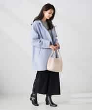 K2UAD02179 a.v.v(アー・ヴェ・ヴェ) 【２WAY】Aラインフーデッドミドルコート ライトブルー