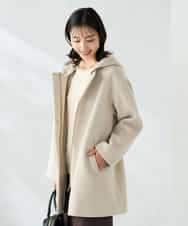 K2UAD02179 a.v.v(アー・ヴェ・ヴェ) 【２WAY】Aラインフーデッドミドルコート ライトブルー