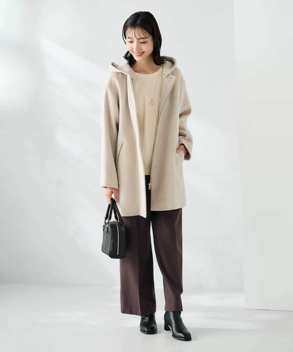 K2UAD02179 a.v.v(アー・ヴェ・ヴェ) 【２WAY】Aラインフーデッドミドルコート ライトブルー