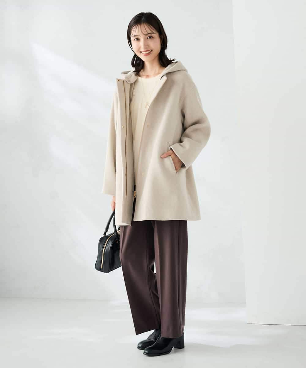 K2UAD02179 a.v.v(アー・ヴェ・ヴェ) 【２WAY】Aラインフーデッドミドルコート ライトブルー