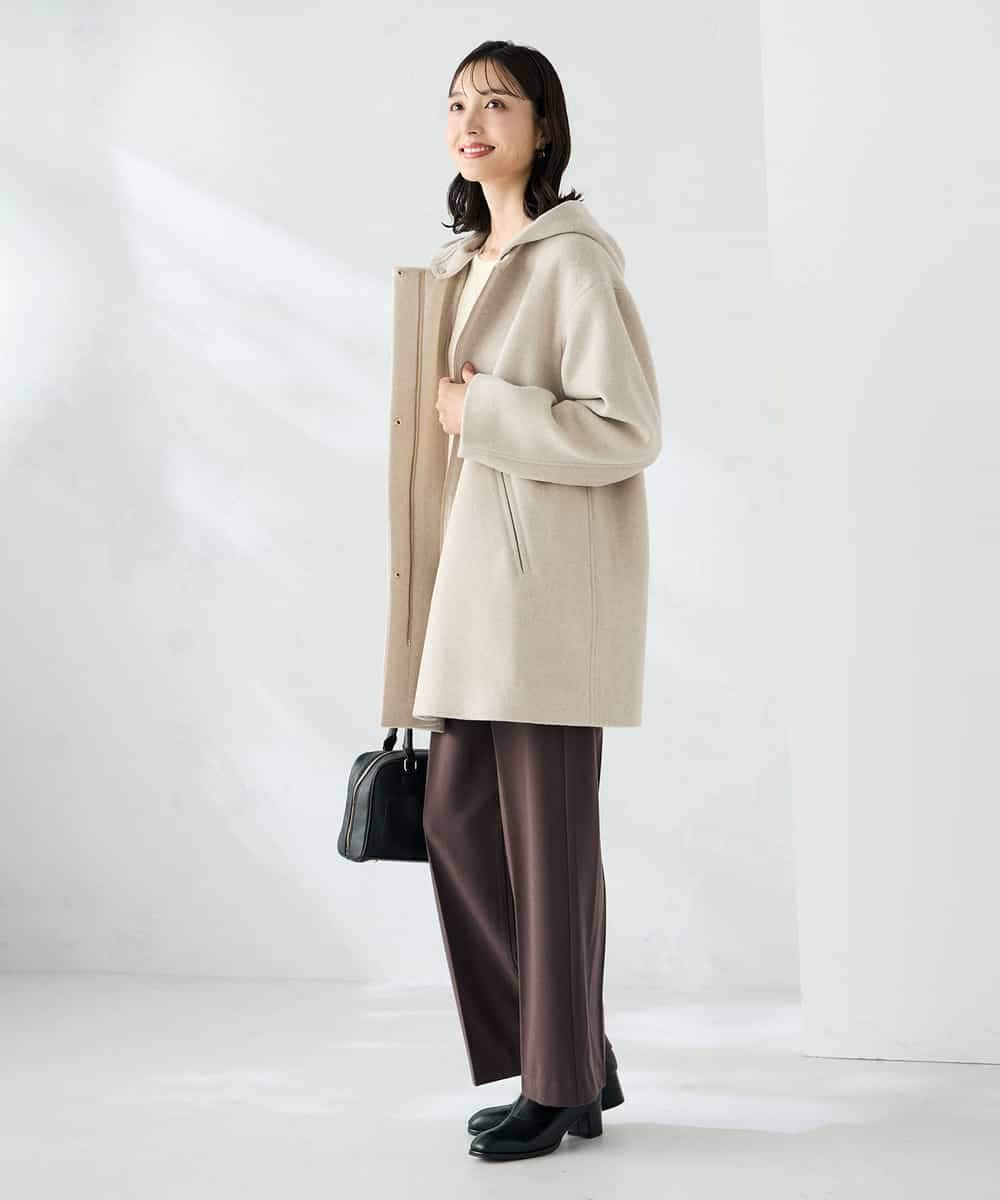 K2UAD02179 a.v.v(アー・ヴェ・ヴェ) 【２WAY】Aラインフーデッドミドルコート ライトブルー