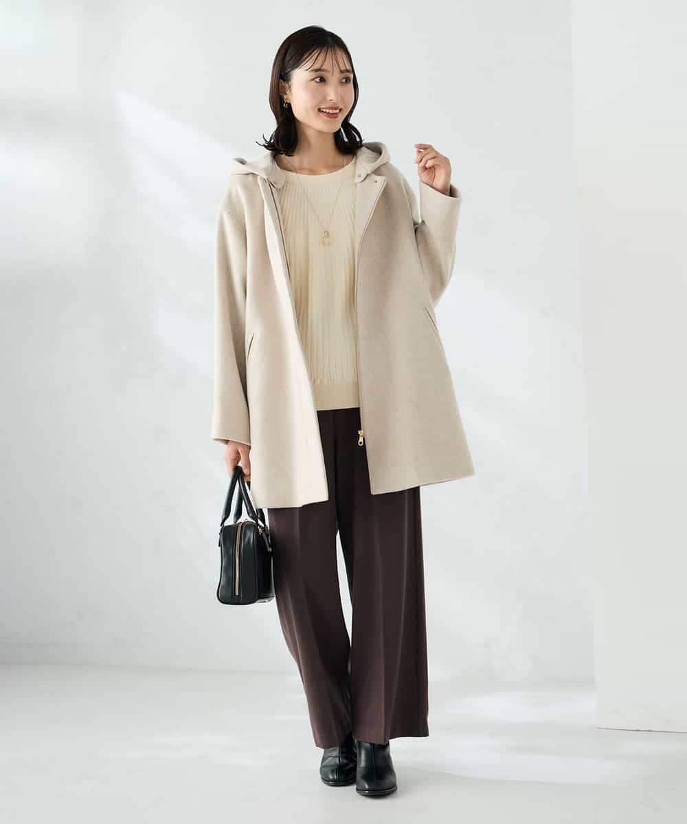 K2UAD02179 a.v.v(アー・ヴェ・ヴェ) 【２WAY】Aラインフーデッドミドルコート ライトブルー