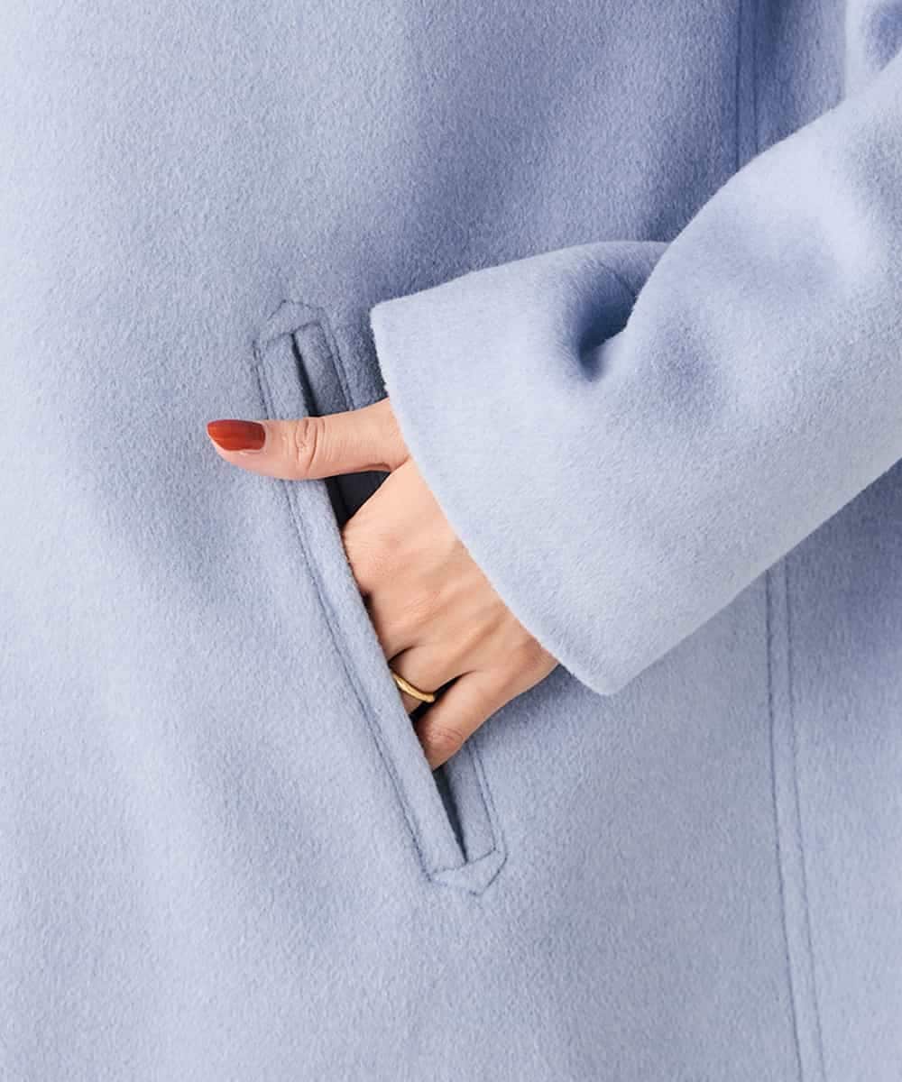 K2UAD02179 a.v.v(アー・ヴェ・ヴェ) 【２WAY】Aラインフーデッドミドルコート ライトブルー